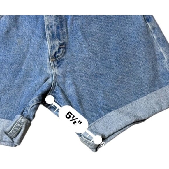 Vintage Wrangler Jeans DIY High Waist Cuffed Cutoff Shorts Med Wash Blue Size 25 - Picture 6 of 14